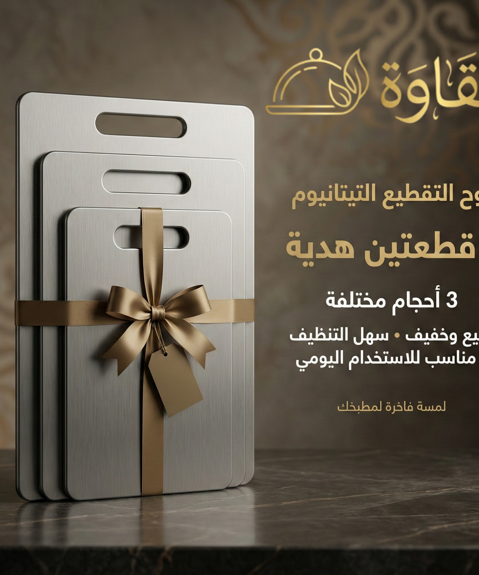 لوح التقطيع التيتانيوم الصحية  (قطعة +قطعتين هدية )