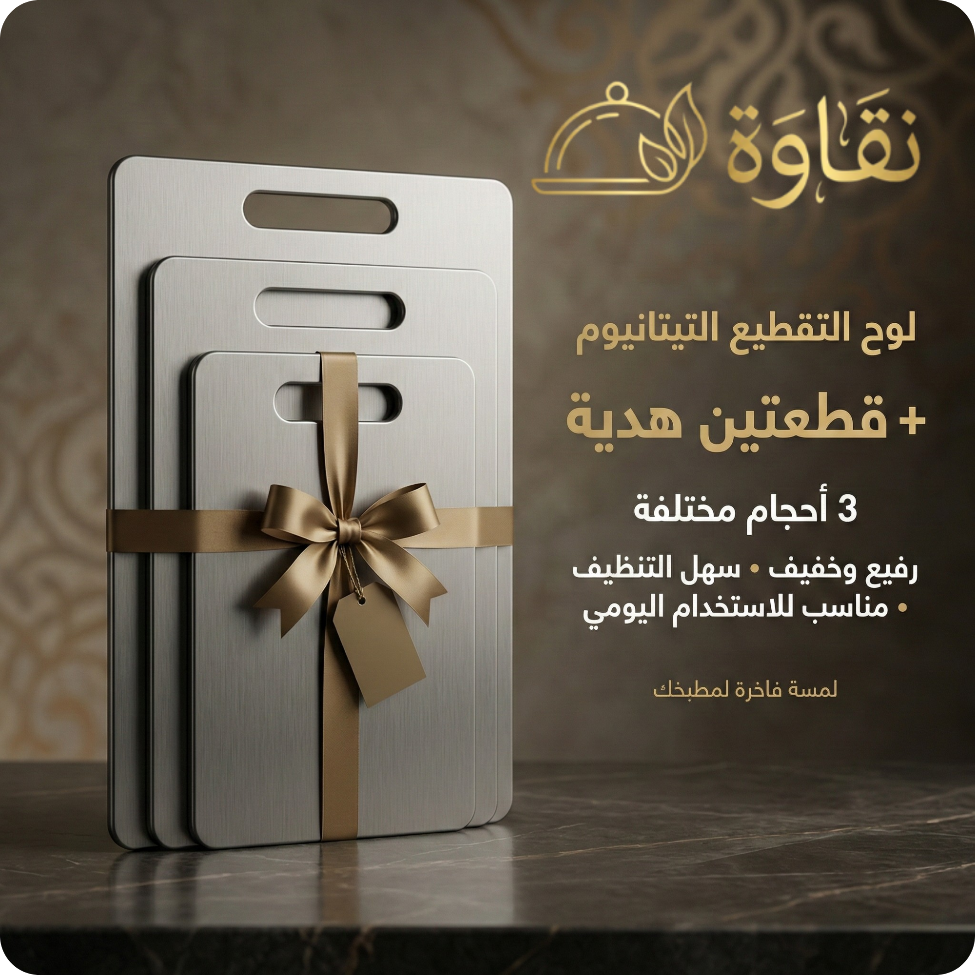 لوح التقطيع التيتانيوم الصحية  (قطعة +قطعتين هدية )